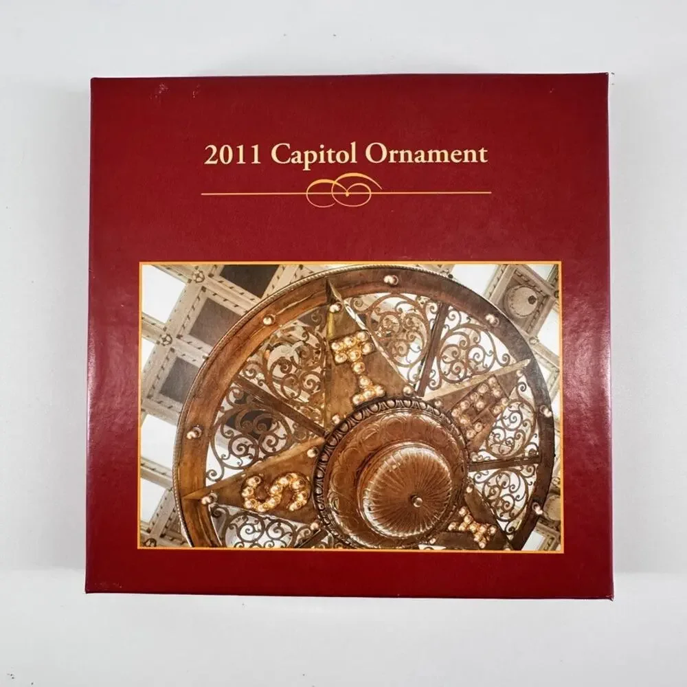 2011 Texas State Capitol Ornament Gold-Plated Official Gift Shop TX Star w/ Box